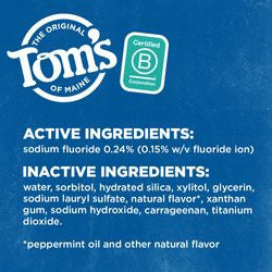 Tom's of Maine Rapid Relief Sensitive Fluoride-Free Natural Toothpaste Fresh Mint (6x4 OZ)